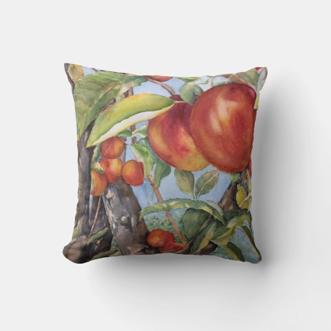 Pfirsichbäume Der Mensch und die Weintrauben Kissen (Vorderseite)