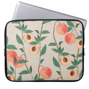 Pfirsichbäume mit Blätter und Früchten auf einem l Laptopschutzhülle