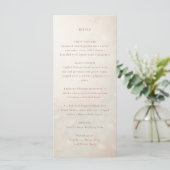 Pfirsichblätter Hochzeitsmenü Menükarte (Stehend Vorderseite)