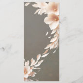 Pfirsichblätter taupe braune Hochzeitsmenü Menükarte (Rückseite)