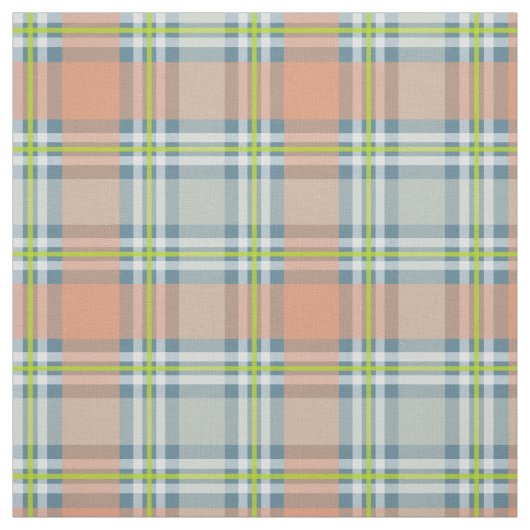 pfirsichblau Limon kariert Stoff (Muster)