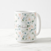 Pfirsichblaue Blumen   Kaffeetasse (VorderseiteRechts)