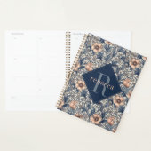 Pfirsichblaue Blumige William-Morris-Elegant-Monog Planer (Anzeige)