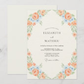 Pfirsichblaue Hochzeit Einladung (Vorne/Hinten)