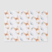 Pfirsichblaue Schmetterlinge Baby-Party Seidenpapier (Vorderseite)