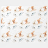 Pfirsichblaue Schmetterlinge  Fleecedecke (Vorderseite (Horizontal))