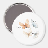 Pfirsichblaue Schmetterlinge Glück Liebe Freude Magnet (Vorderseite/Rückseite)