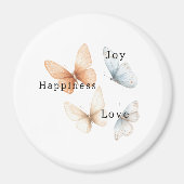Pfirsichblaue Schmetterlinge Glück Liebe Freude Magnet (Vorne)