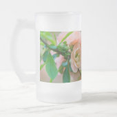 Pfirsichblühende Mattierte Glasbläserei Tasse (Links)