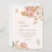 Pfirsichblumenhochzeit Einladung (Rückseite)