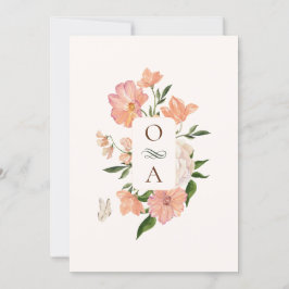 Pfirsichblumenhochzeit Einladung