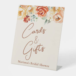 Pfirsichblumenkarten und -geschenke für Brautparty Sockelschild