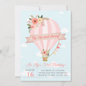 Pfirsichblüte auf und weg zum Geburtstag Einladung (Vorderseite)