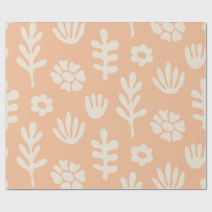 Pfirsichblüte Boho Botanisches Florales Geschenk Geschenkpapier