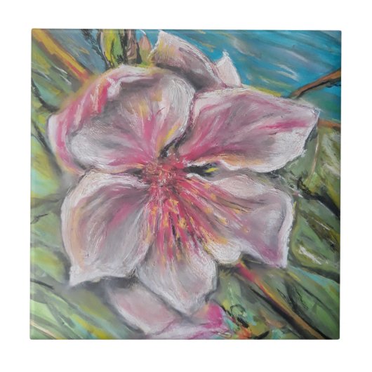 Pfirsichblüte Fliese (Vorderseite)