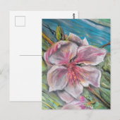 Pfirsichblüte Postkarte (Vorne/Hinten)