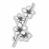 Pfirsichblüten Aufkleber (Vorderseite)