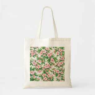 Pfirsichblüten Botanisches Blumenmuster Tragetasche