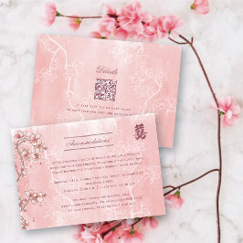 Pfirsichblüten Doppelglücklichkeit chinesische Hoc Begleitkarte