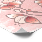 Pfirsichblüten Doppelglücklichkeit chinesische Hoc Poster (Ecke)