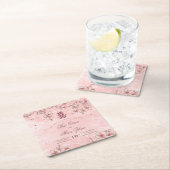 Pfirsichblüten Doppelglücklichkeit chinesische Hoc Rechteckiger Pappuntersetzer (Vor Ort)