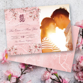 Pfirsichblüten Doppelglücklichkeit chinesische Hoc Save The Date