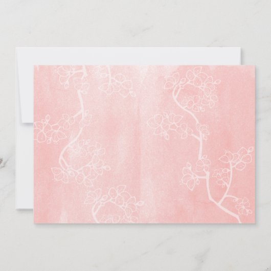 Pfirsichblüten Doppelglücklichkeit chinesische Hoc Save The Date (Rückseite)