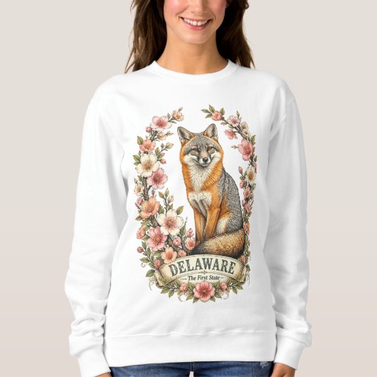 Pfirsichblüten-Fuchs von Delaware Sweatshirt (Vorderseite)