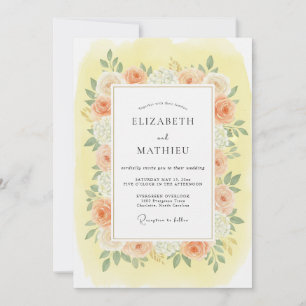 Pfirsichblüten Hochzeit im Ätherischen Frühling Einladung