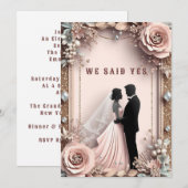 🌸 Pfirsichblüten Hochzeit im Frühling ✨ Einladung (Vorne/Hinten)