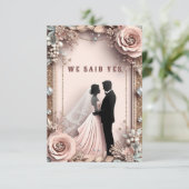 🌸 Pfirsichblüten Hochzeit im Frühling ✨ Save The Date (Stehend Vorderseite)