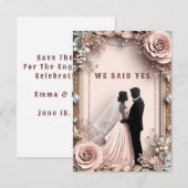 🌸 Pfirsichblüten Hochzeit im Frühling ✨ Save The Date (Vorne/Hinten)