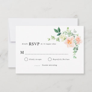 Pfirsichblüten-Hochzeit-RSVP-Karte RSVP Karte