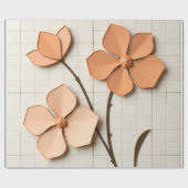 Pfirsichblüten-Mosaik Modern Geschenkpapier (Flach)