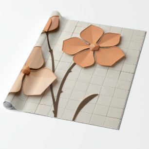 Pfirsichblüten-Mosaik Modern Geschenkpapier