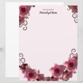 Pfirsichblüten, nicht ausgekleidete Papierblätter (Vorne/Hinten)