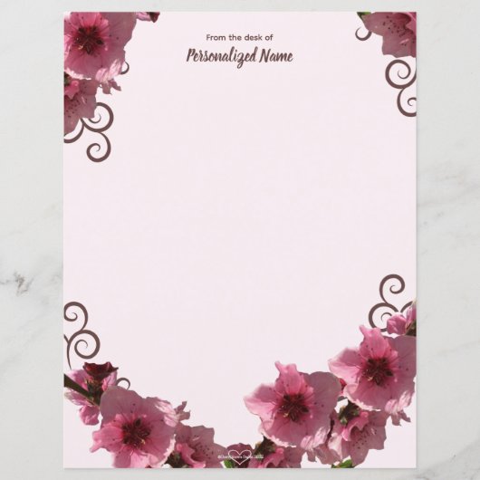 Pfirsichblüten, nicht ausgekleidete Papierblätter (Vorderseite)