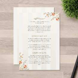 Pfirsichblüten-Nikah-Details-Karte Begleitkarte