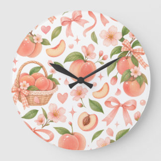 🍑Pfirsichblüten-Picknickuhr Große Wanduhr