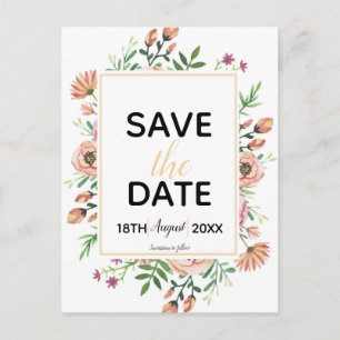 Pfirsichblüten Save The Date Postkarte
