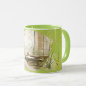 Pfirsichblüten-Studierzimmer-Ästhetik Tasse (VorderseiteRechts)