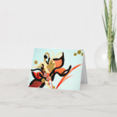 Pfirsichblüten über Blau Karte (Vorderseite)