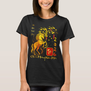 Pfirsichblüten Vietnamesisches Lunar Neujahr Pferd T-Shirt