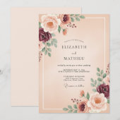 Pfirsichblütenbogen-Hochzeitsschmuck Einladung (Vorne/Hinten)
