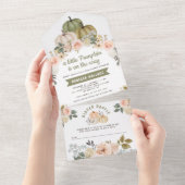 Pfirsichblütendusche All In One Einladung (Abreißen)