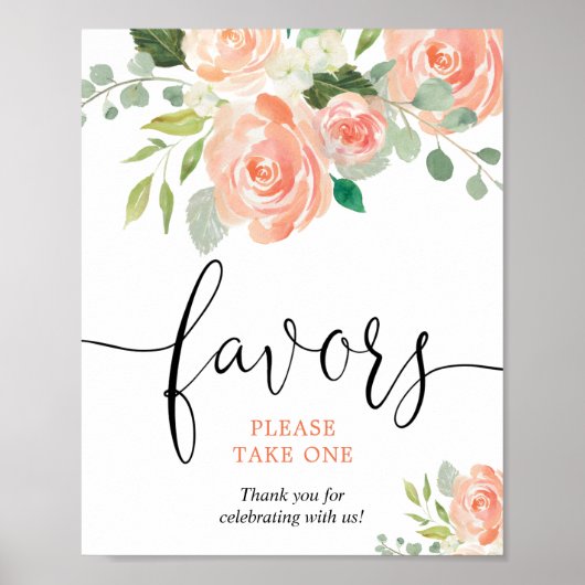 Pfirsichblütenfavoriten bitte ein Zeichen nehmen Poster (Vorne)