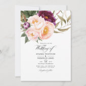 Pfirsichblütenhochzeit-Foto Einladung (Vorderseite)