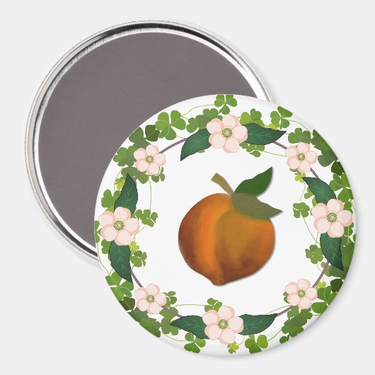 Pfirsichblütenkranz Magnet (Vorderseite/Rückseite)