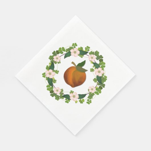 Pfirsichblütenkranz Serviette (Ecke)
