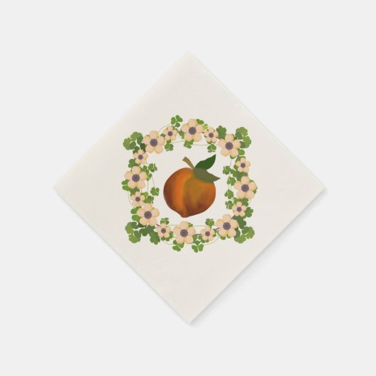 Pfirsichblütenkranz Serviette (Ecke)